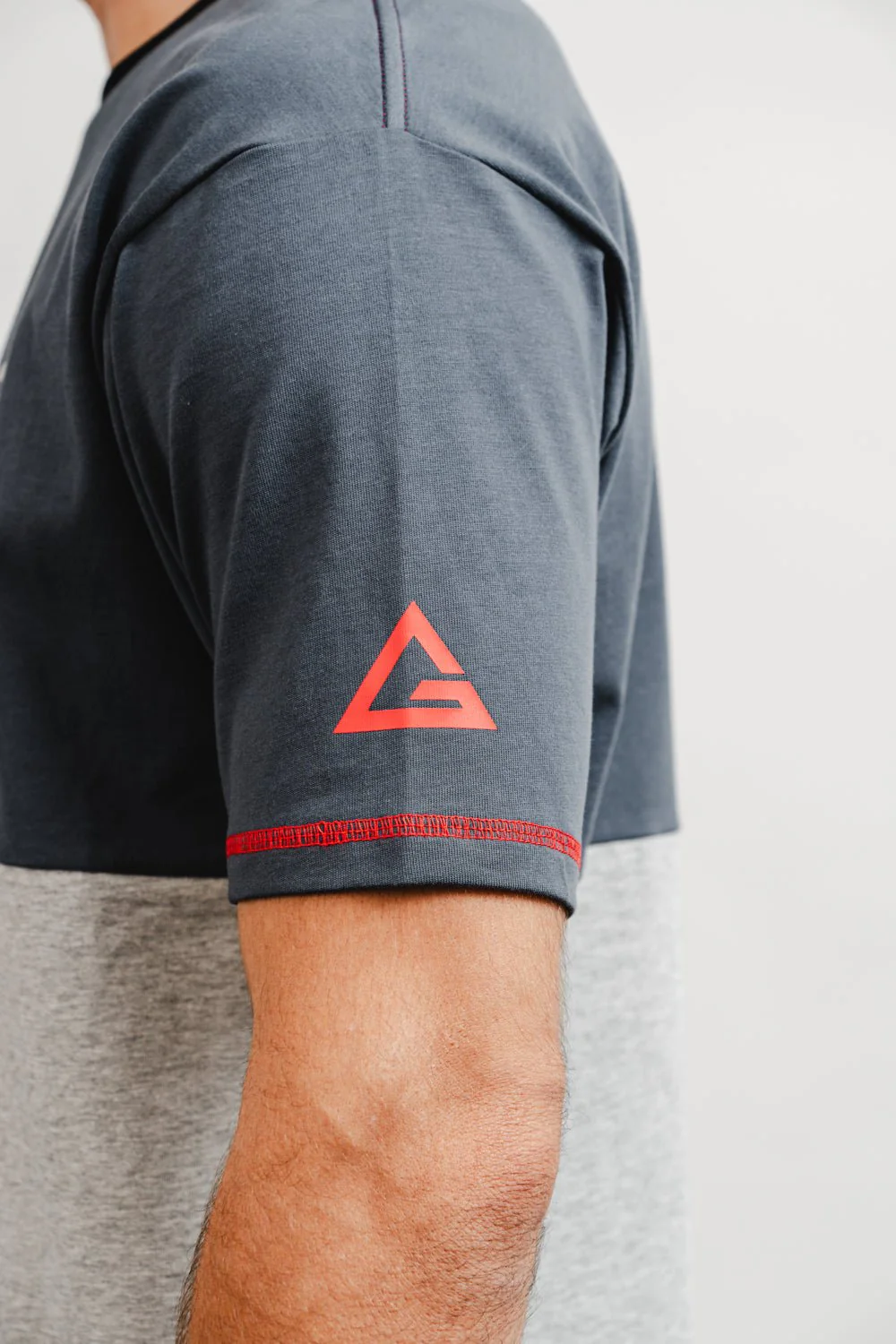 Colorblock Mens Tee - Grey/Black - Image 4