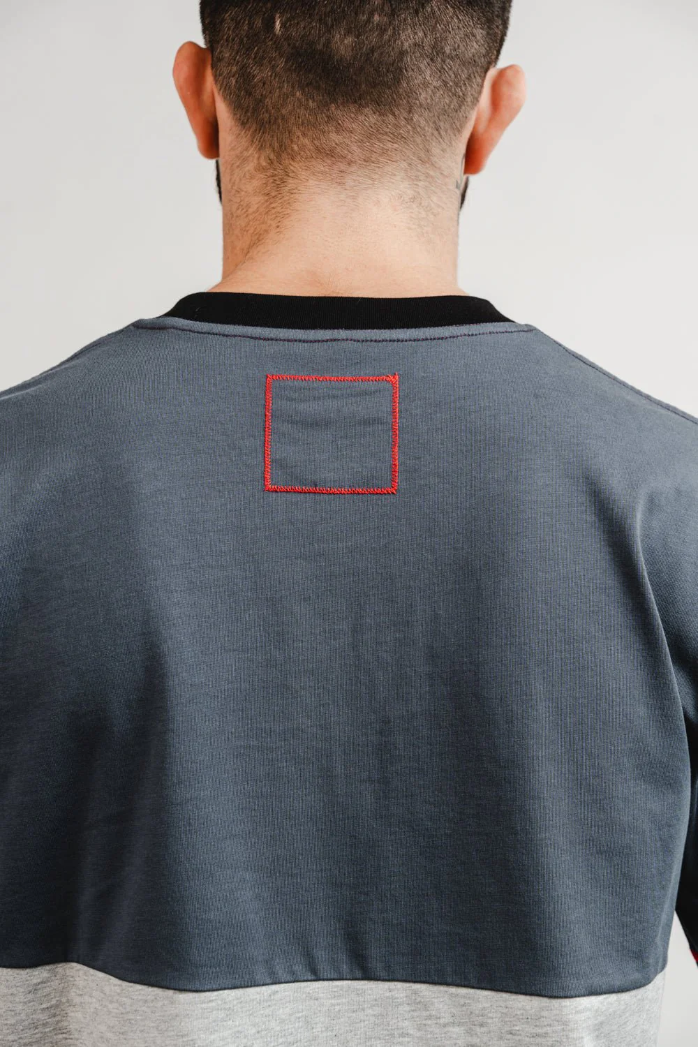 Colorblock Mens Tee - Grey/Black - Image 7