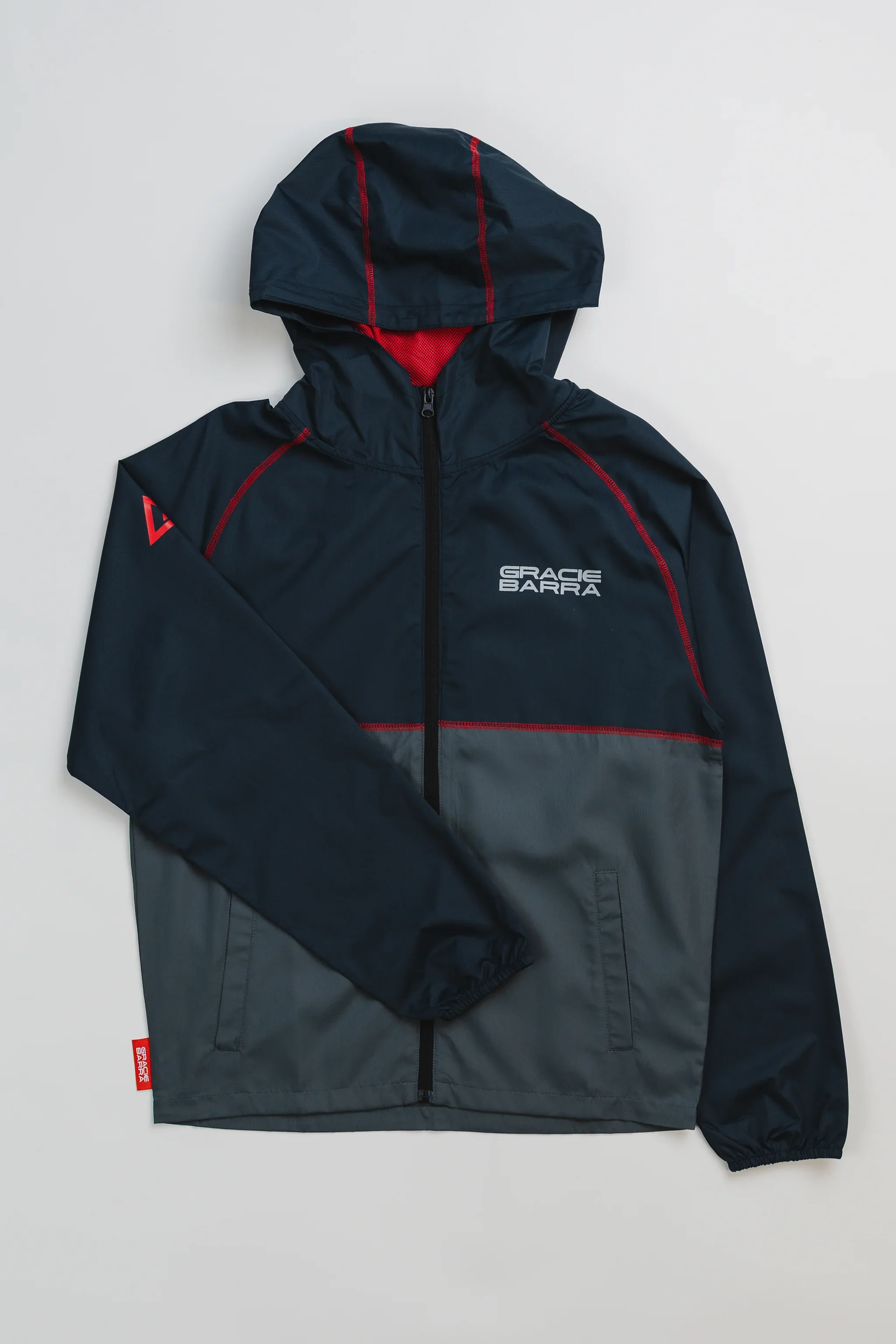 Colorblock Windbreaker Jacket - Grey/Black