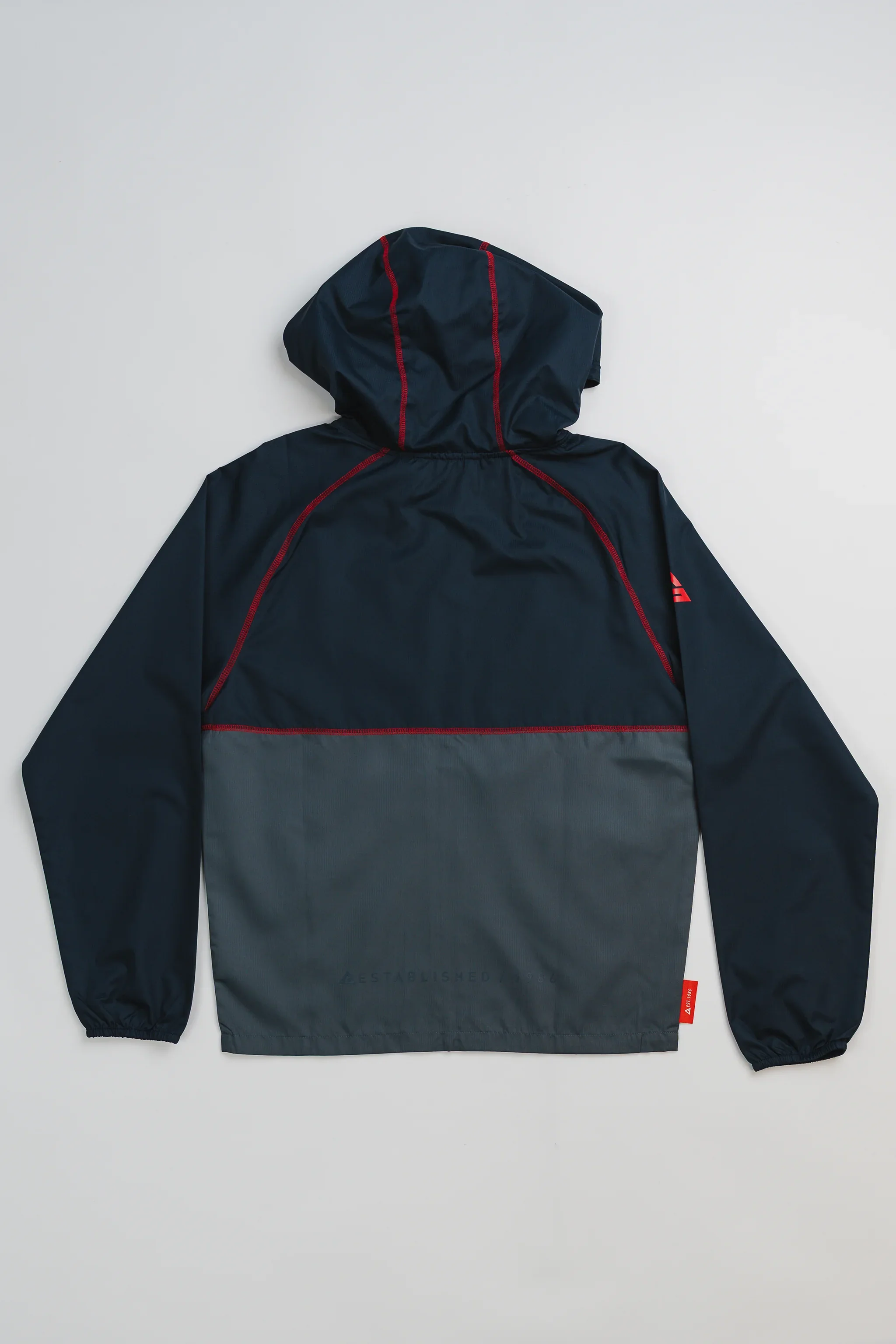 Colorblock Windbreaker Jacket - Grey/Black - Image 2