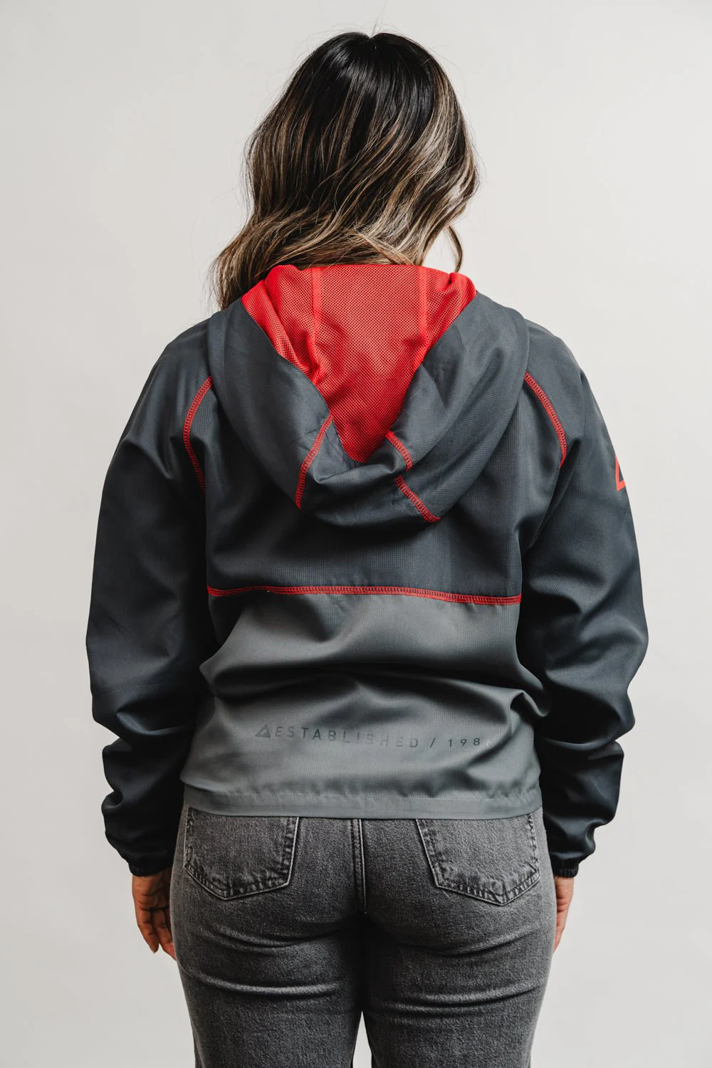 Colorblock Windbreaker Jacket - Grey/Black - Image 8