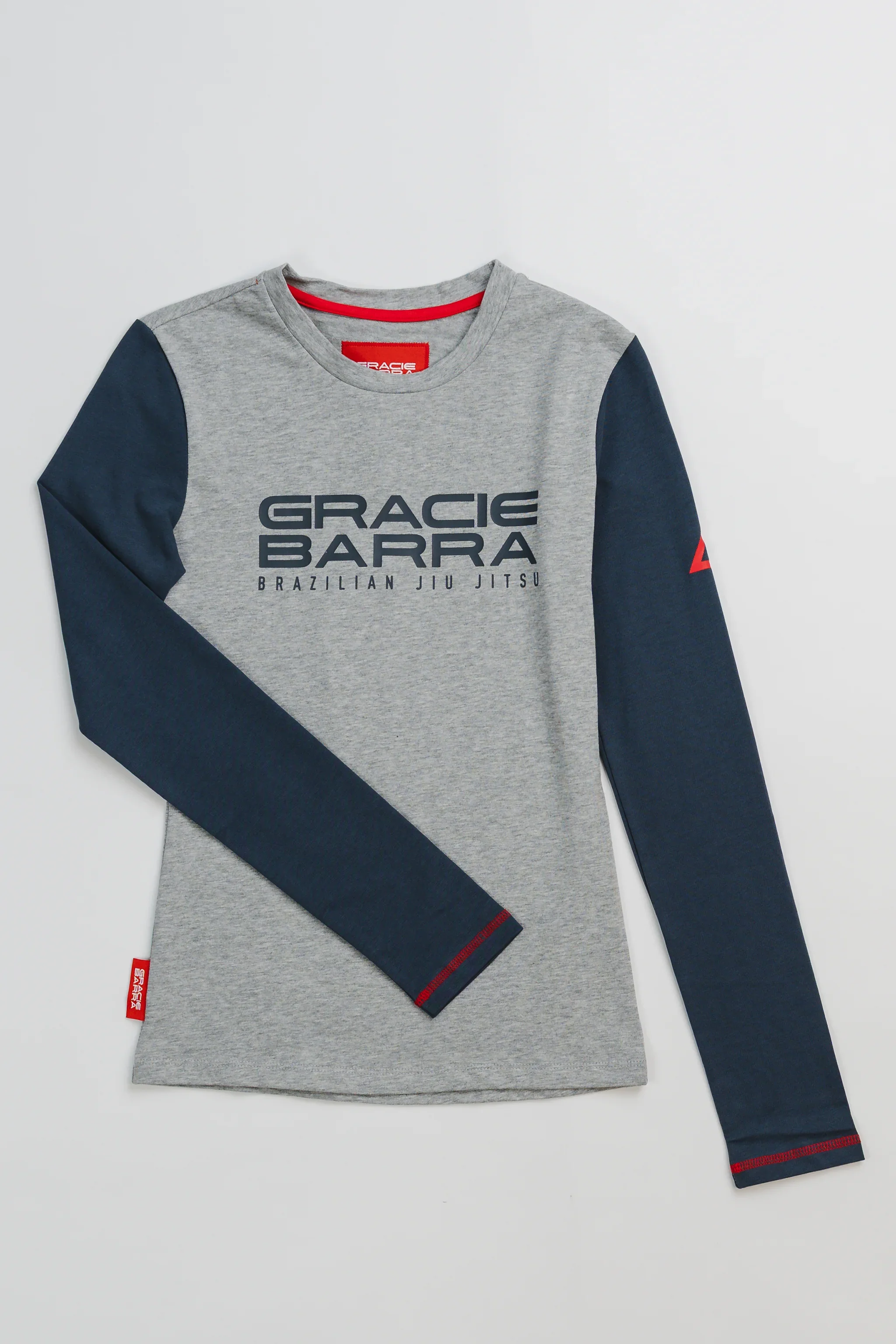 Colorblock Womens Long Sleeve Tee - Grey/Black