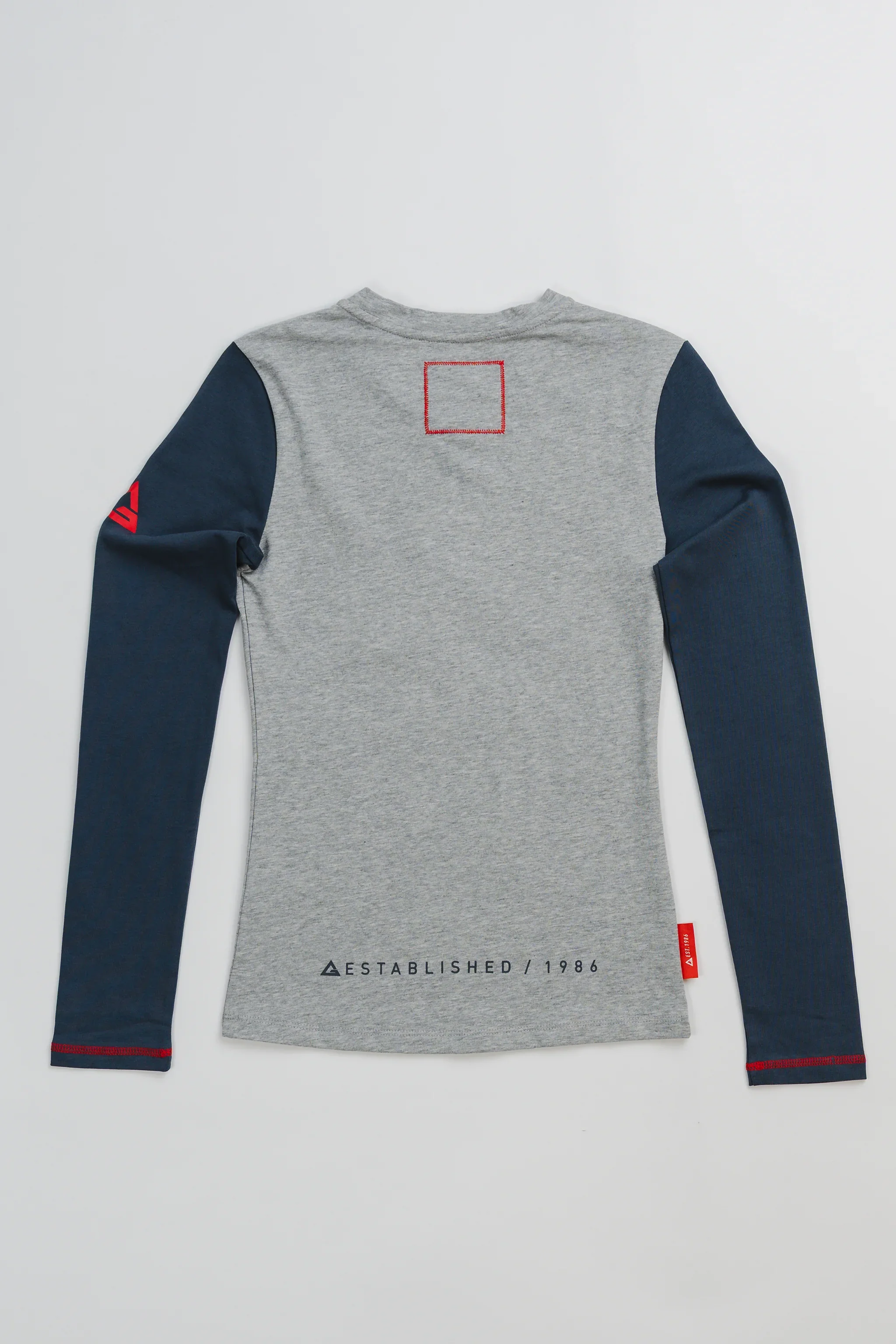 Colorblock Womens Long Sleeve Tee - Grey/Black - Image 2