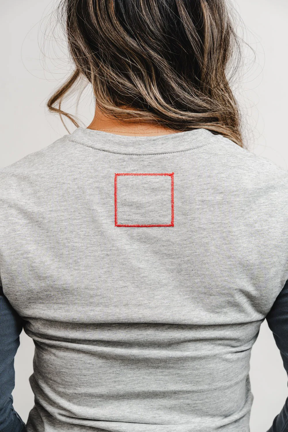 Colorblock Womens Long Sleeve Tee - Grey/Black - Image 8