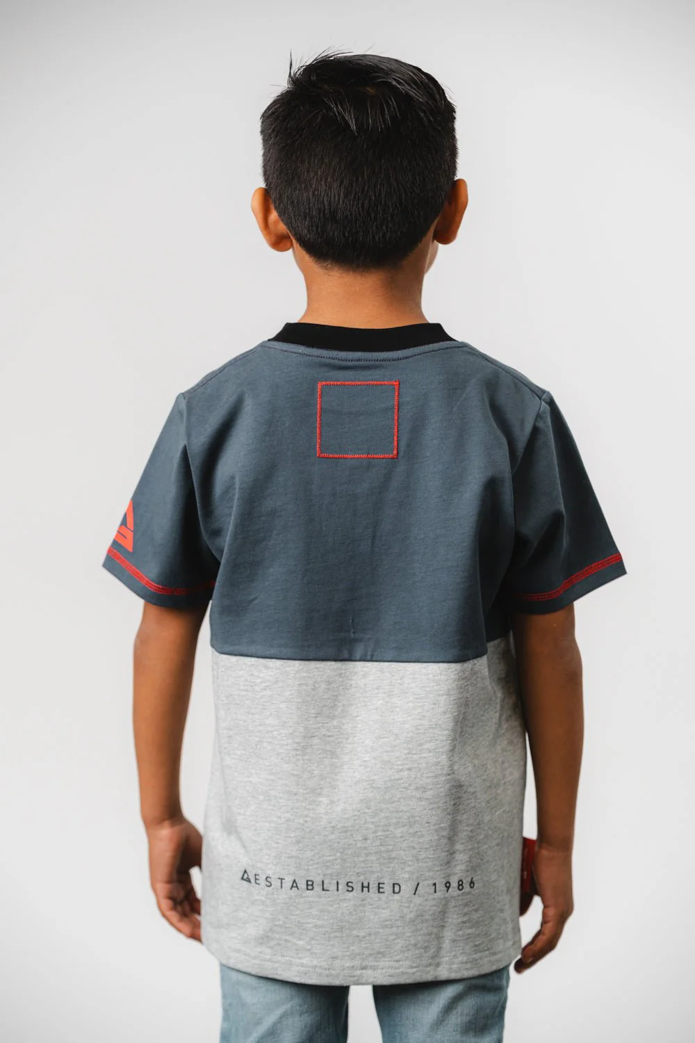 Colorblock Youth Tee - Grey/Black - Image 4