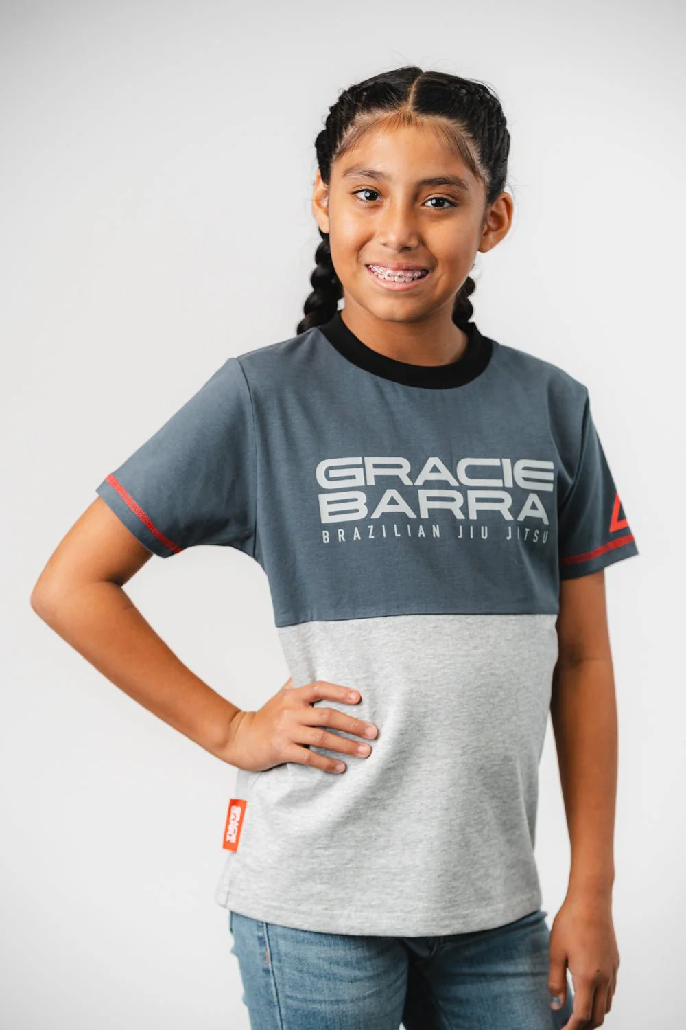 Colorblock Youth Tee - Grey/Black - Image 6
