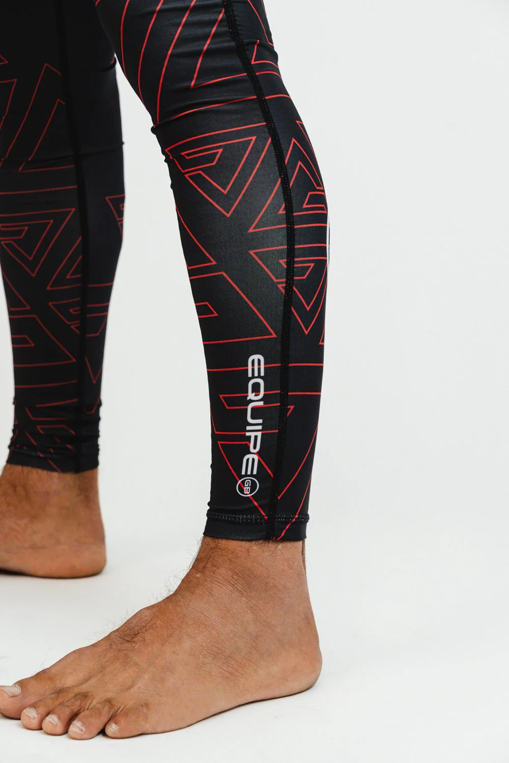 Equipe Combat Mens Compression Pants - Red/Black - Image 8