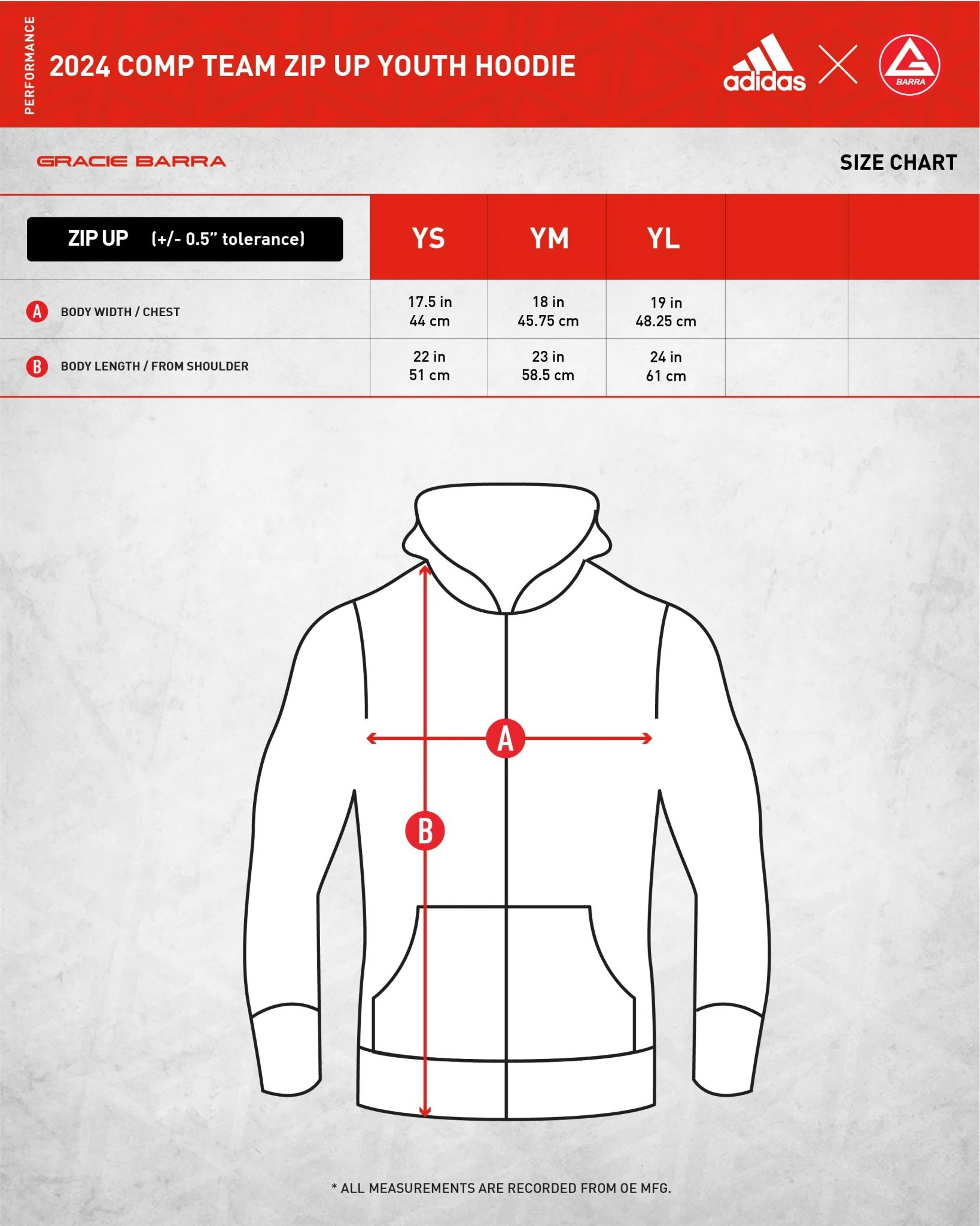 GB Comp Team Youth Zip Hoodie by adidas - Red - Image 7