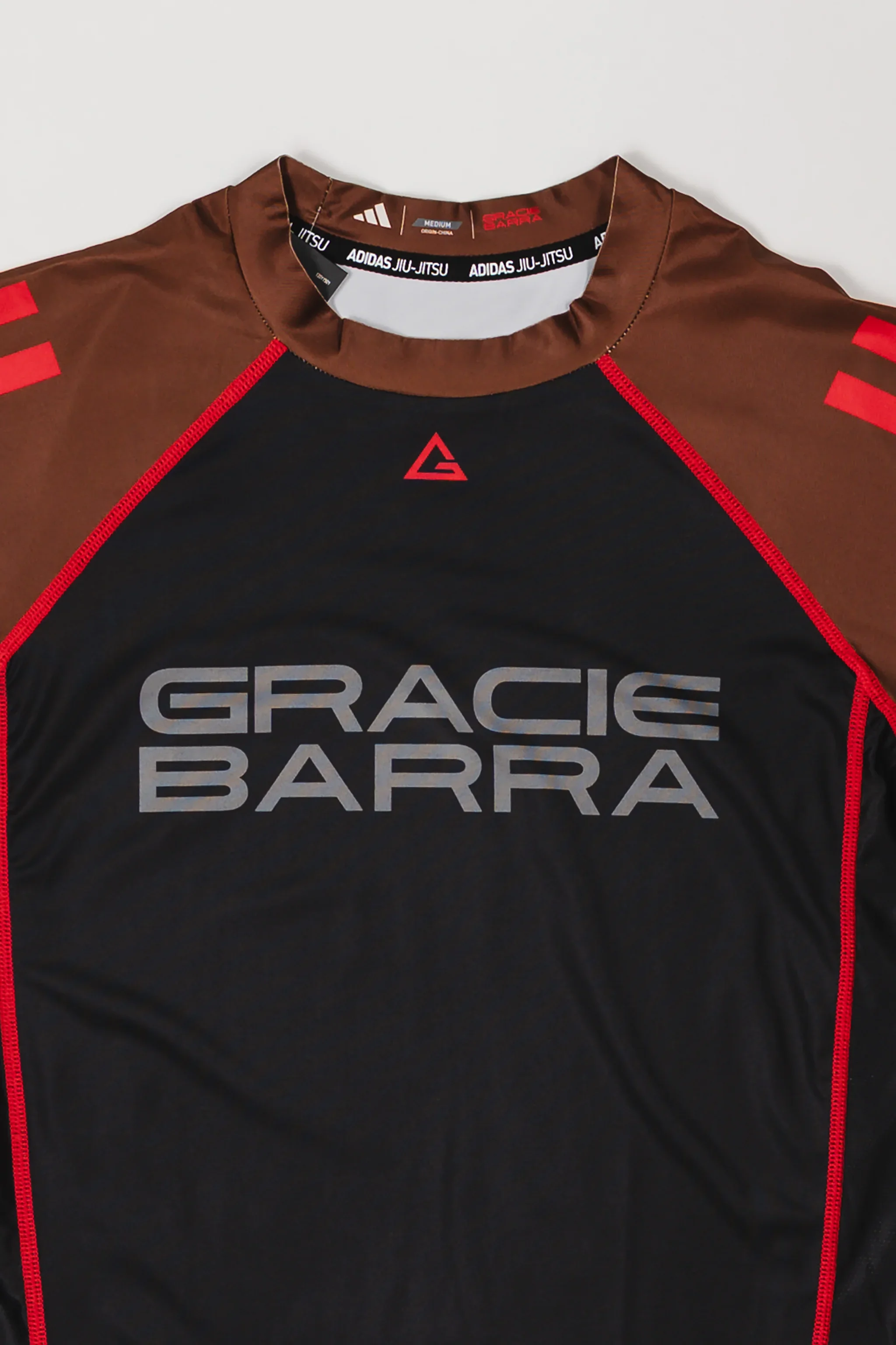 III Stripes Ranked Rashguard by adidas - Brown - Image 2