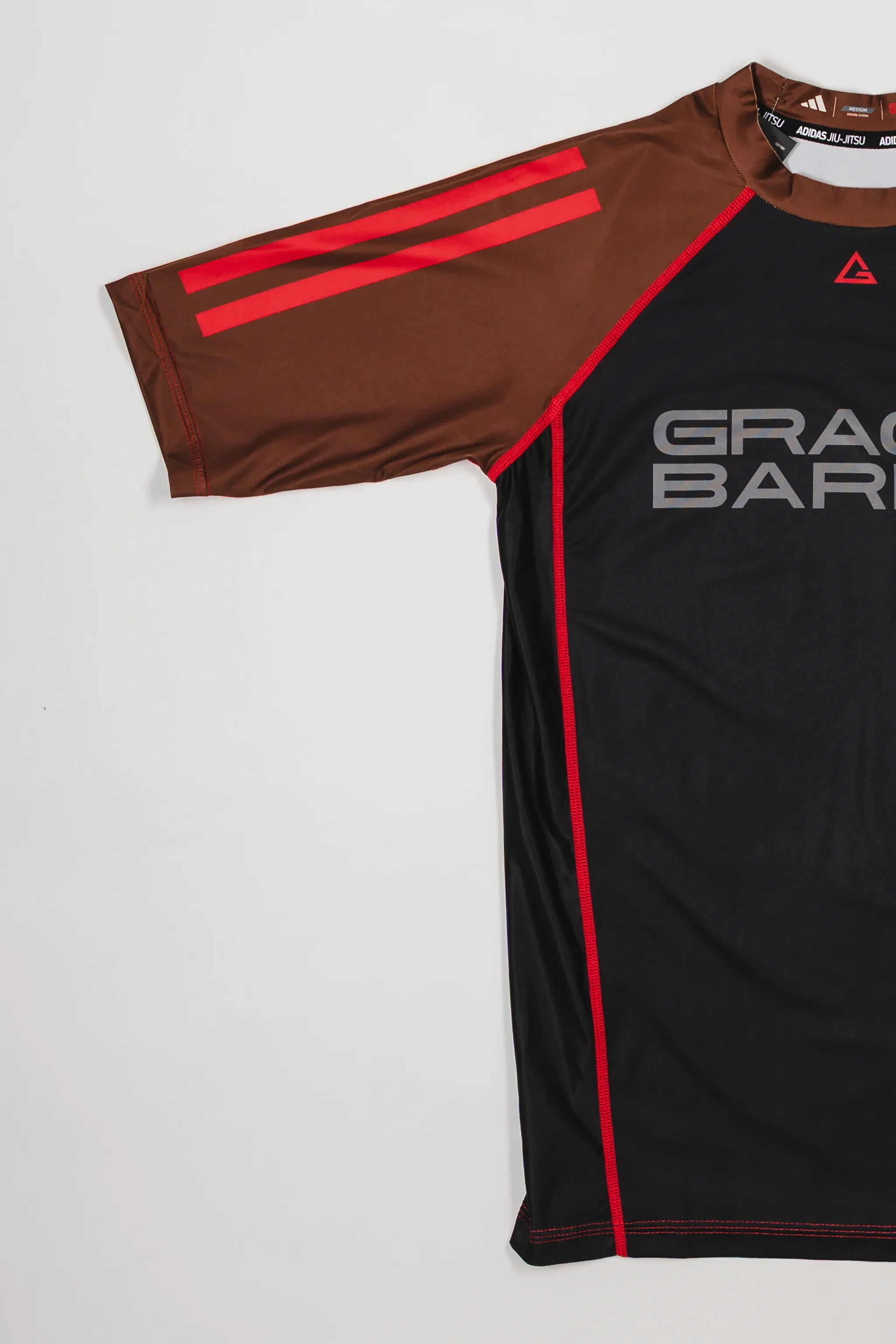 III Stripes Ranked Rashguard by adidas - Brown - Image 3