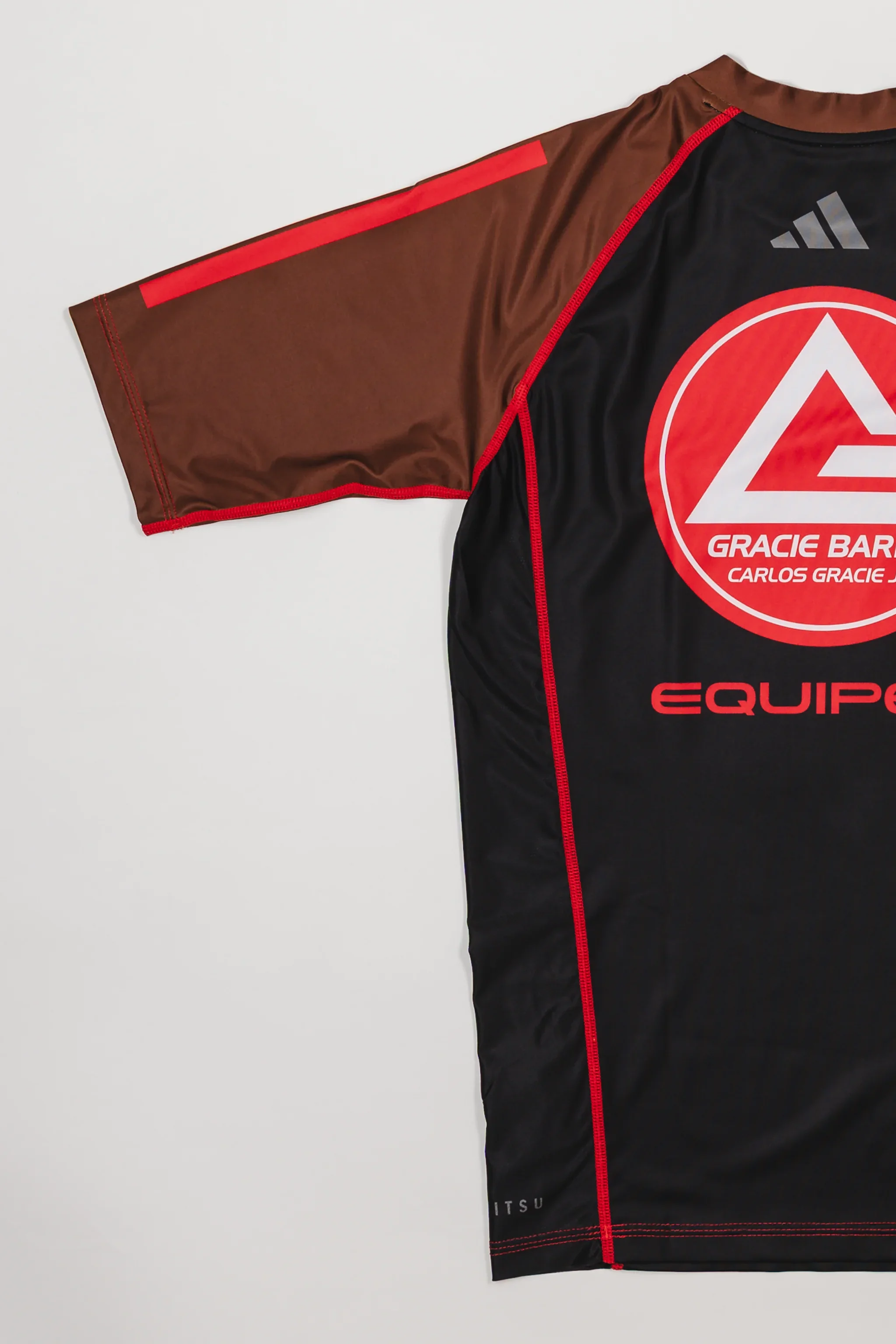 III Stripes Ranked Rashguard by adidas - Brown - Image 6