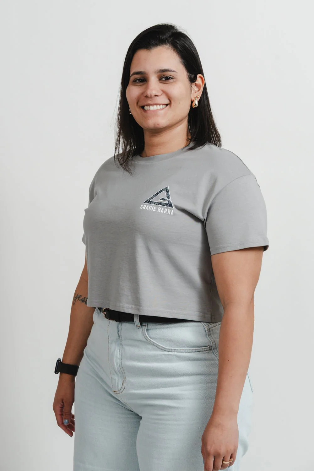 Legacy Shadow Womens Cropped Tee - Grey - Image 6