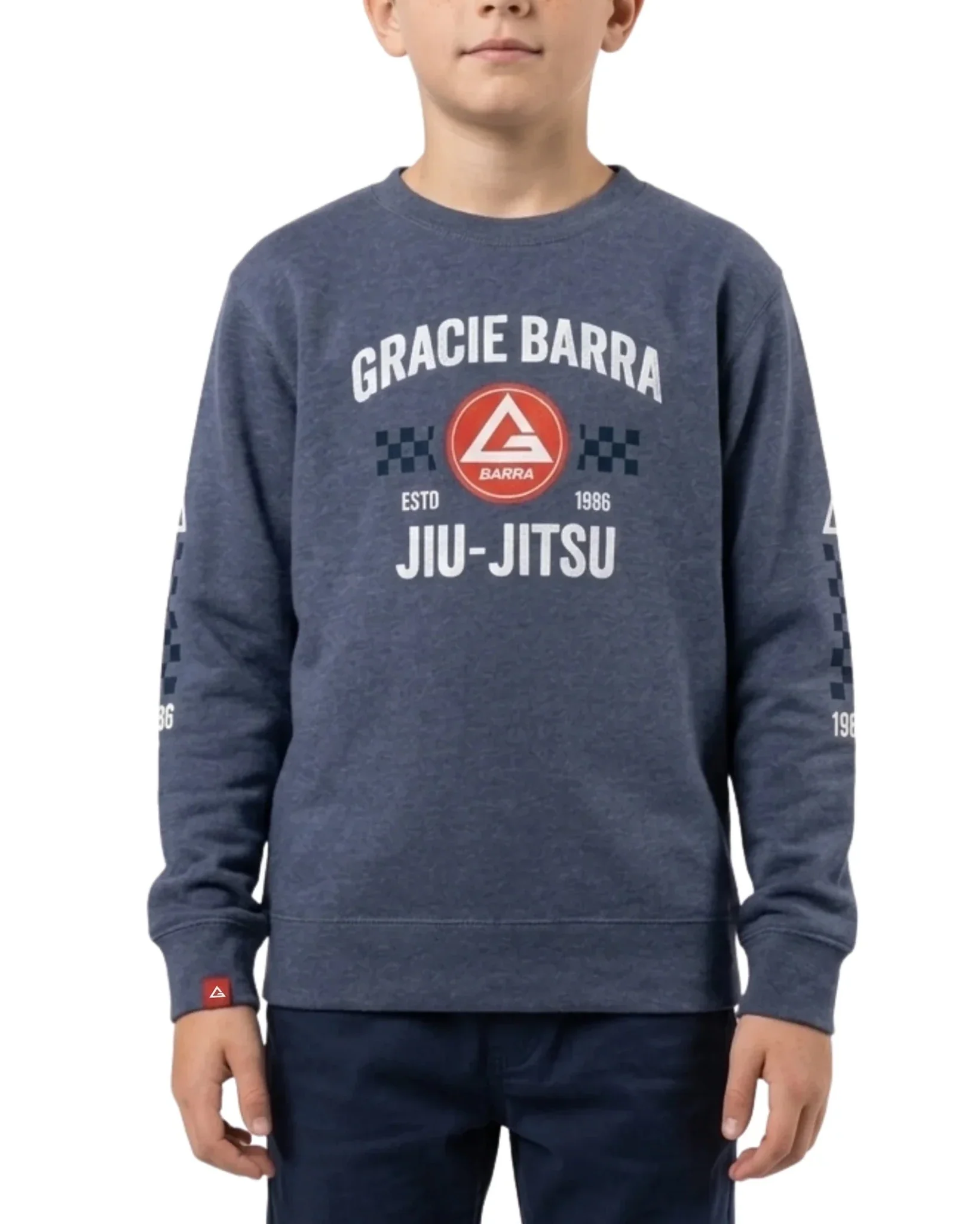 Ready Set Roll Kids Crewneck - Heather Blue - Image 3