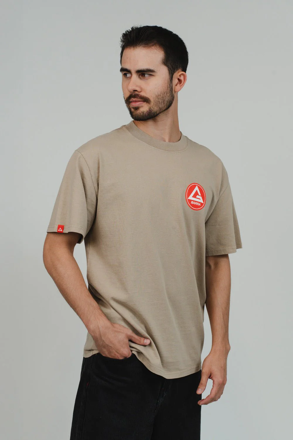 Red Shield Elite Mens Tee - Sand - Image 2