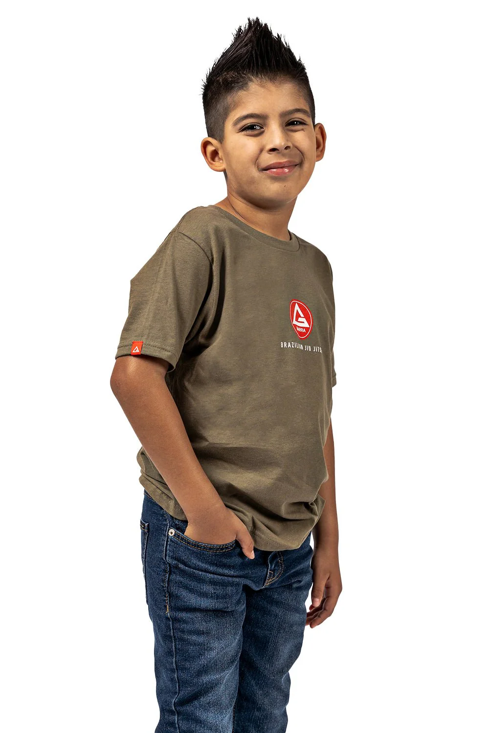Red Shield Youth Tee - Military Green - Image 3
